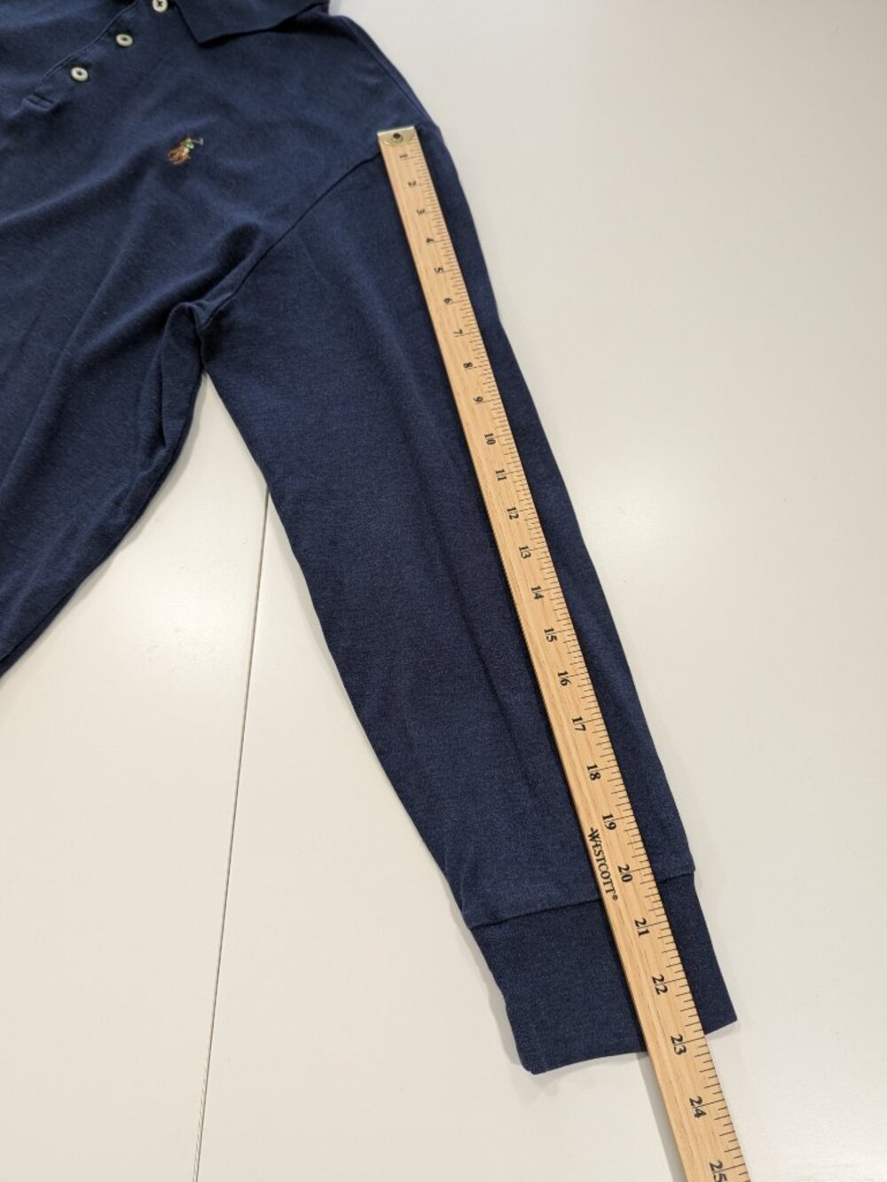 Polo Ralph Lauren Classic Fit Blue Polo Shirt Long Sleeve - Picture 9 of 12